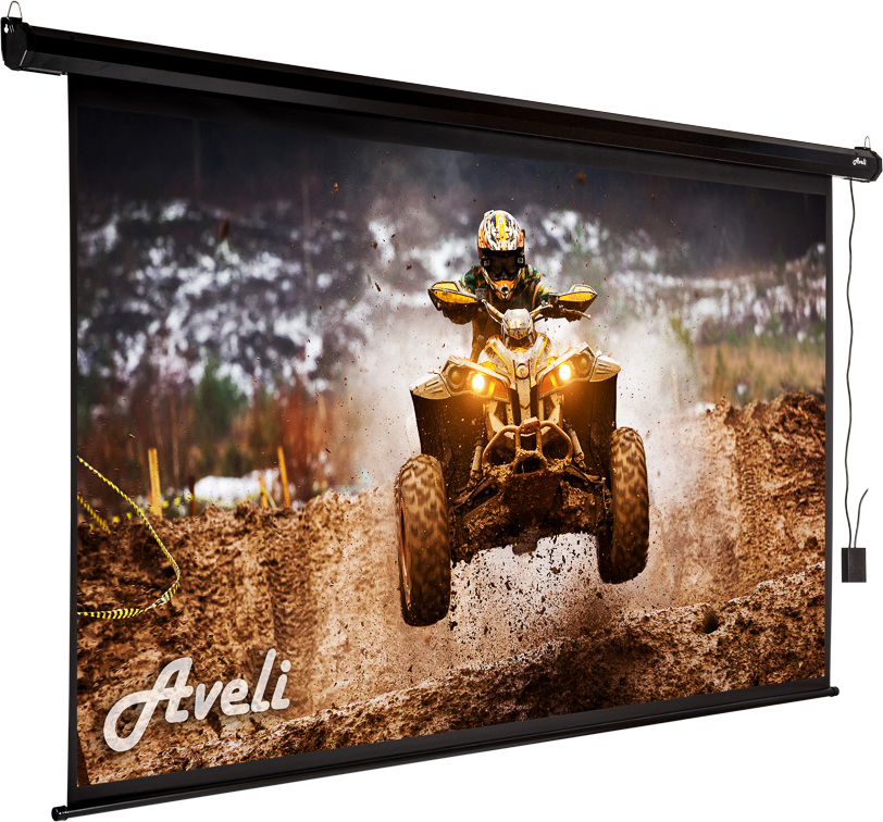 Aveli Elektrické projekční plátno AVELI, 265x149 (16:9) 120", černý tubus