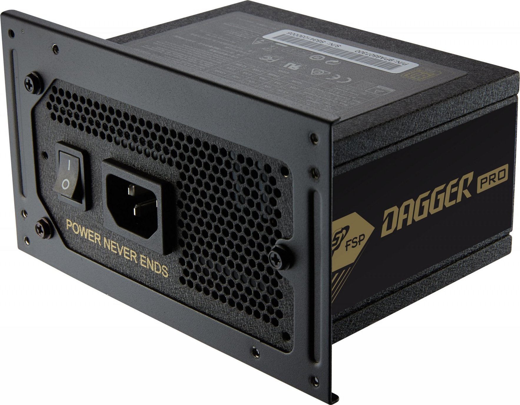 Napájací zdroj Fortron 650W DAGGER PRO 650, 80+ GOLD, Full Range, modulárny kábel, SFX&ATX, plná ochrana, 8cm dual BB
