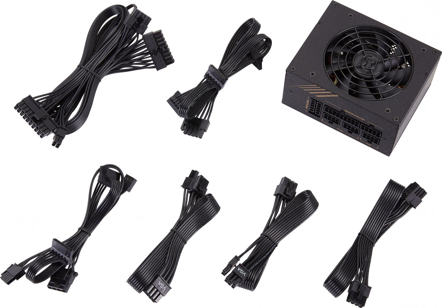 Napájací zdroj Fortron 650W DAGGER PRO 650, 80+ GOLD, Full Range, modulárny kábel, SFX&ATX, plná ochrana, 8cm dual BB