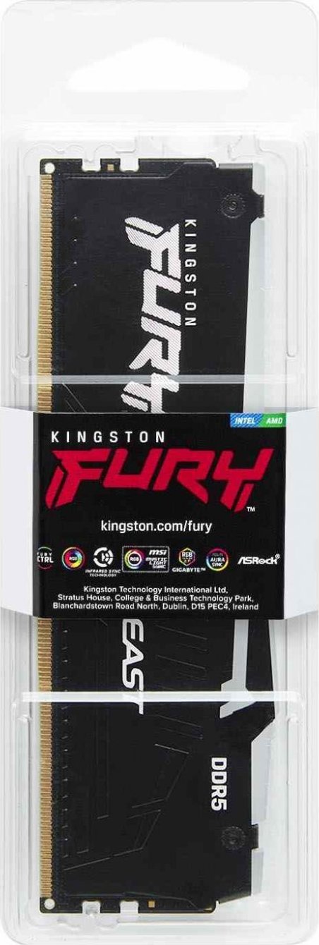 KINGSTON DIMM DDR5 8GB 5200MT/s CL40 FURY Beast Černá RGB