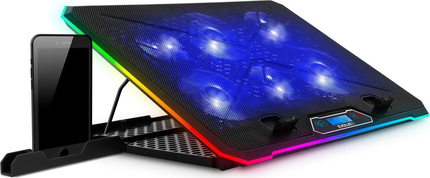 EVOLVEO Ania 9 RGB, nastavitelný podstavec pro notebook