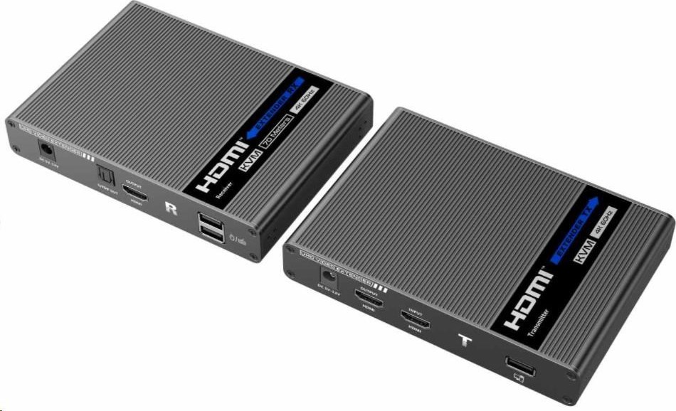 PremiumCord HDMI 2.0 Extender KVM Ultra HD 4kx2k@60Hz na 70 m s prenosom cez USB