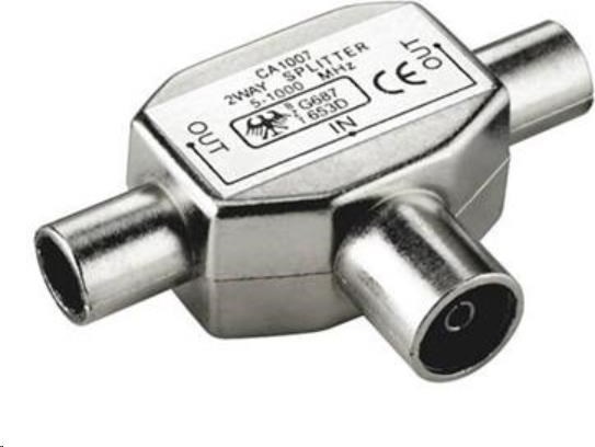 Kombinátor TV antén PremiumCord - konektor IEC 75 Ohm 1xF-2xM