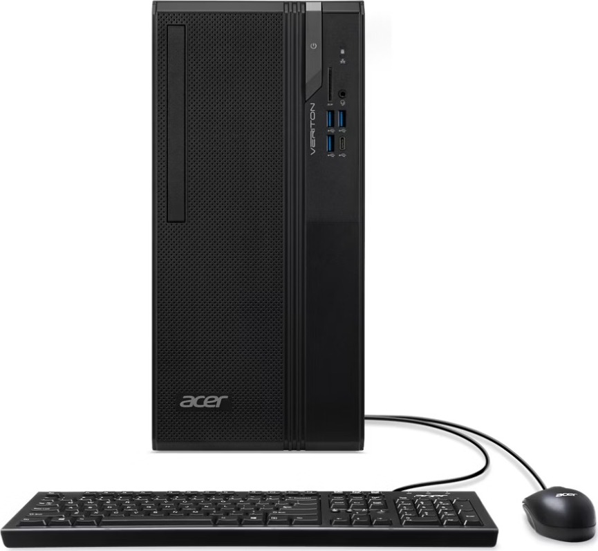 ACER PC Veriton VS2720G, i3-14100,8GB DDR5,512GB M.2 SSD,Wifi,DVD±RW,USB KB+mouse,W11P,180W,Black