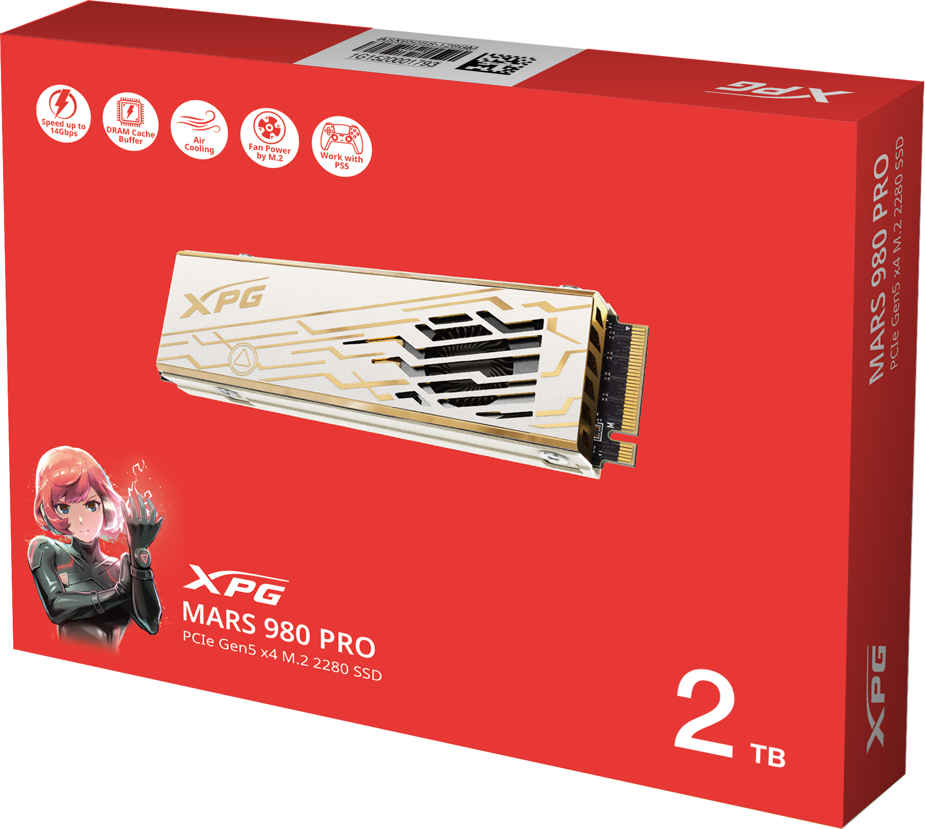 A-Data ADATA SSD 2TB XPG MARS 980 PRO, PCIe Gen5x4, M.2 2280, (R:14000/ W:13000MB/s)