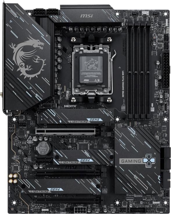 MSI MB Sc AM5 X870E GAMING PLUS WIFI, AMD X870E, 4xDDR5, 1xHDMI, 1xUSB4, WI-FI