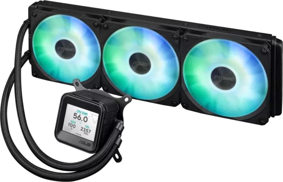 ASUS vodní chladič CPU AIO PRIME LC 360 ARGB LCD, 3x120mm, AM5, LGA1851, Černá