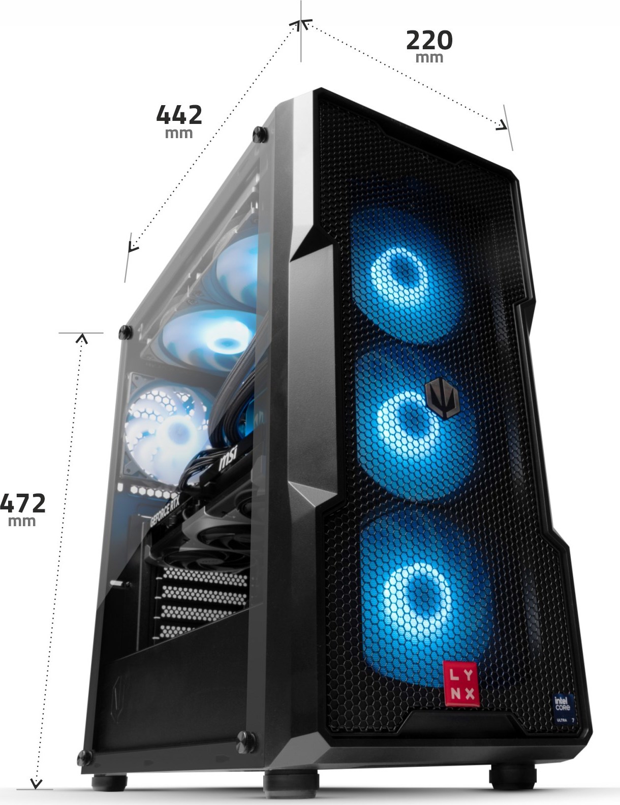 LYNX Challenger Ryzen 7 7800X3D 32GB 2TB SSD NVMe RTX 5070 Ti 16G W11 Home