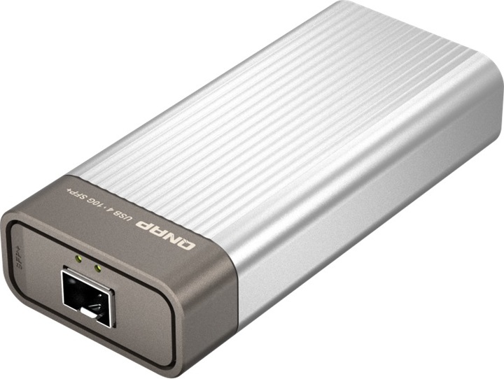 QNAP QNA-UC10G1SF adaptér USB-C/Thunderbolt 4 na SFP+ (1xSFP+,1xUSB-C4/TB4,fanless)