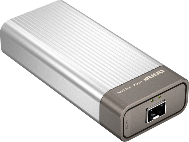QNAP QNA-UC10G1SF adaptér USB-C/Thunderbolt 4 na SFP+ (1xSFP+,1xUSB-C4/TB4,fanless)