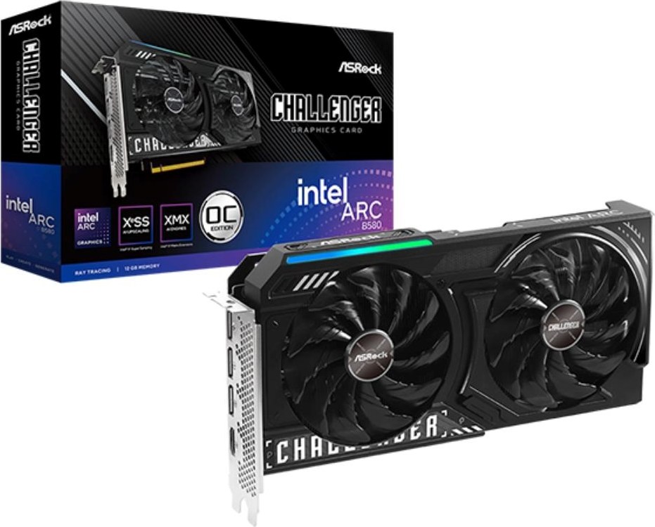 ASRock VGA Intel Arc B580 Challenger 12G OC, Arc B580, 12GB GDDR6, 3xDP, 1xHDMI