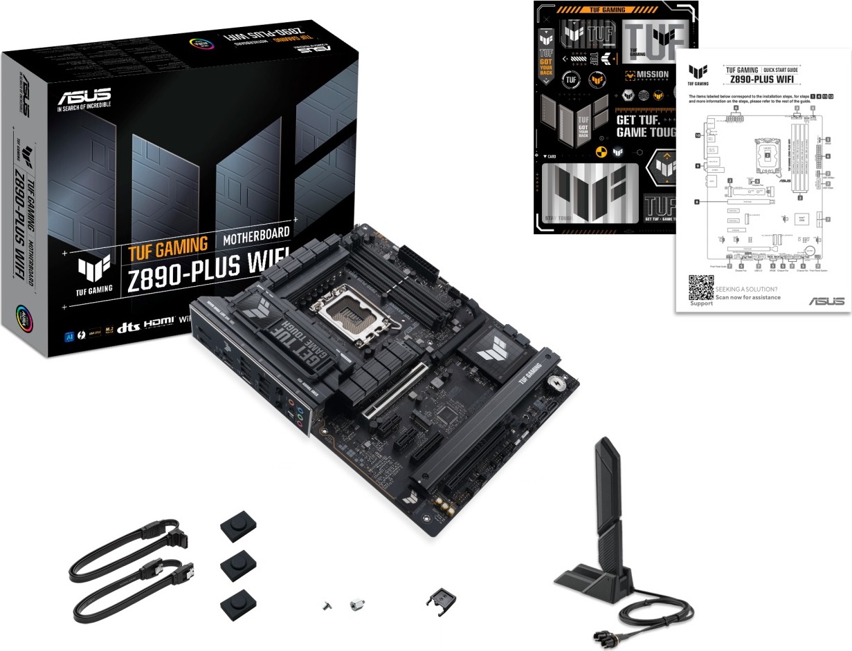 ASUS MB Sc LGA1851 TUF GAMING Z890-PLUS WIFI, Intel Z890, 4xDDR5, 1xDP, 1xHDMI, 1xThunderbolt, 1xUSB4, WI-FI, ATX
