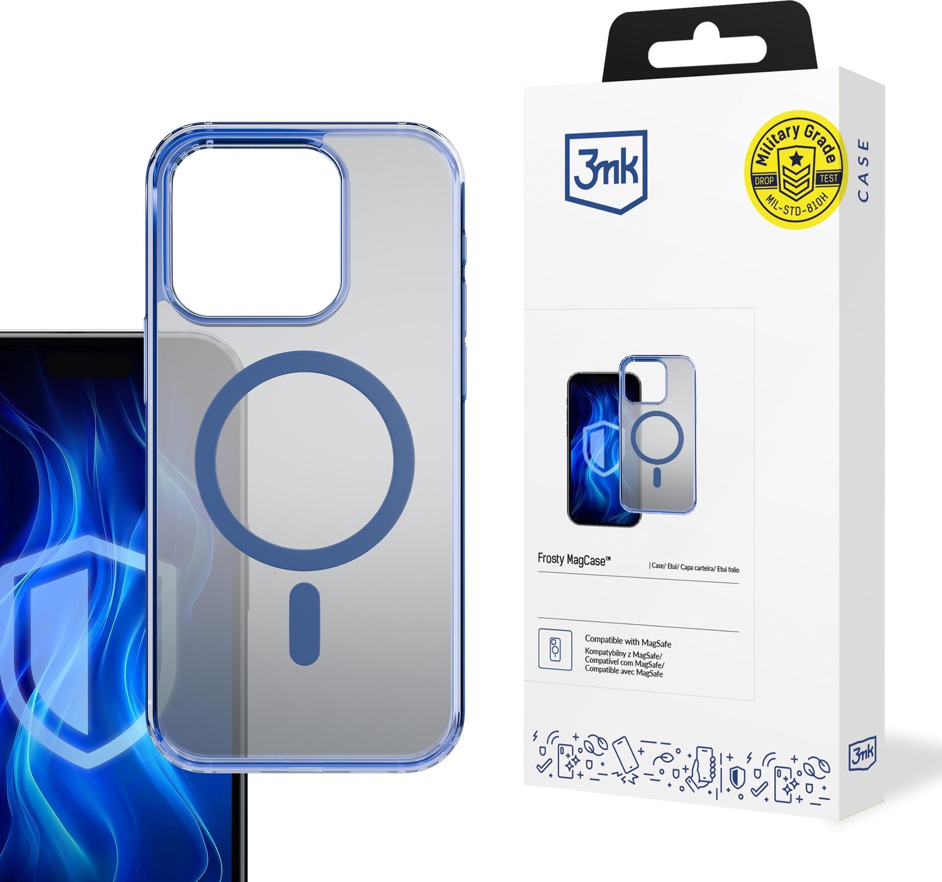 3mk ochranný kryt Frosty MagCase Blue pro Apple iPhone 13 Pro