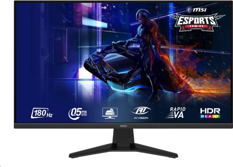 MSI LCD MAG 325QF E18V, 31.5" 2560x1440, 180Hz, 300nits,1ms, 10bit, HDMI, DP, Audio, Vesa, Black