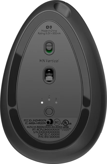 LOGITECH OEM Logitech MX Vertical/Vertikální/Optická/Pro praváky/4 000 DPI/USB+BT/Grafitová
