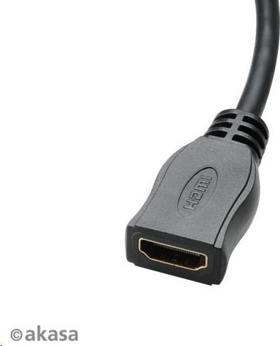 AKASA redukčný kábel HDMI mini na HDMI samica, full HD, 25 cm