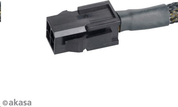 AKASA redukčný kábel zo 4pin ATX 12V samica na 8pin (4+4) ATX 12V samec, 15cm
