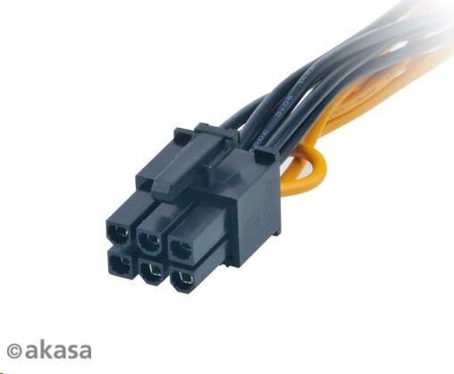 Adaptačný kábel AKASA 2xSATA na 6pin PCIE, 15 cm