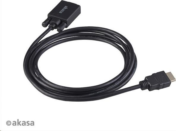 Kábel AKASA HDMI na VGA, pozlátené konektory, 2 m