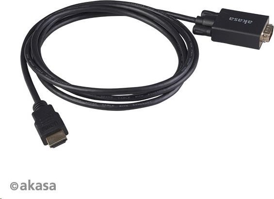 Kábel AKASA HDMI na VGA, pozlátené konektory, 2 m