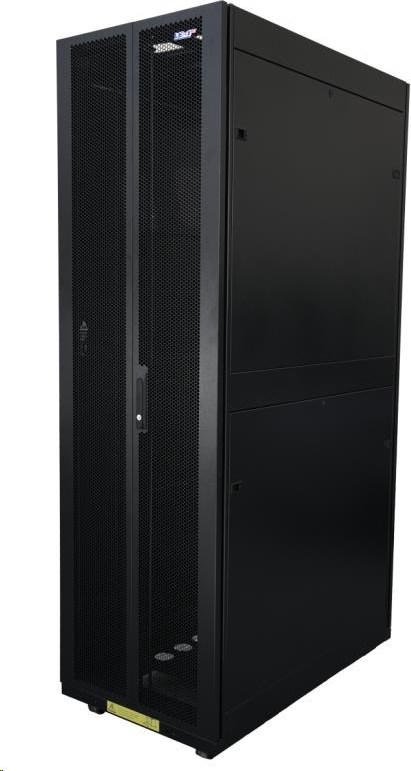 LEXI-Net 19" stojanový rozvaděč 42U 800x1200 rozebiratelný, kolečka, 1000kg, perforované dveře, černý