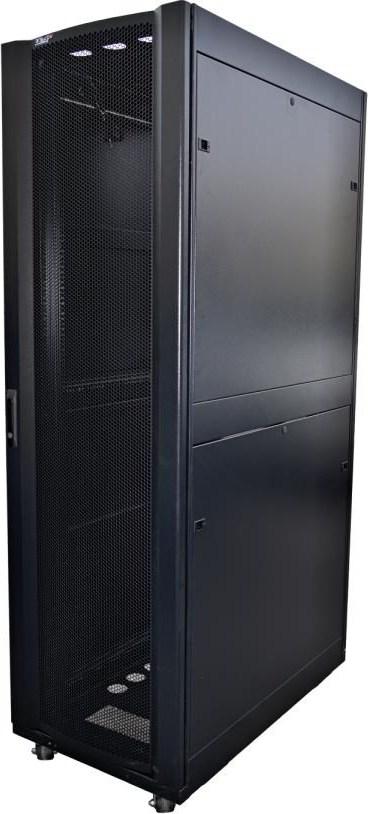 LEXI-Net 19" stojanový rozvaděč 42U 800x1200 rozebiratelný, kolečka, 1000kg, perforované dveře, černý