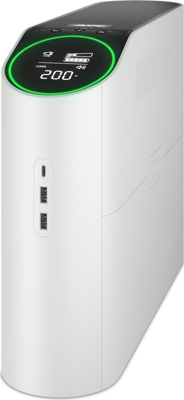 APC Back-UPS Pro Gaming 2200VA, 6 Outlets, AVR, LCD Interface (1320W), 4x Schuko, 2x IEC C13, bílá (Arctic)