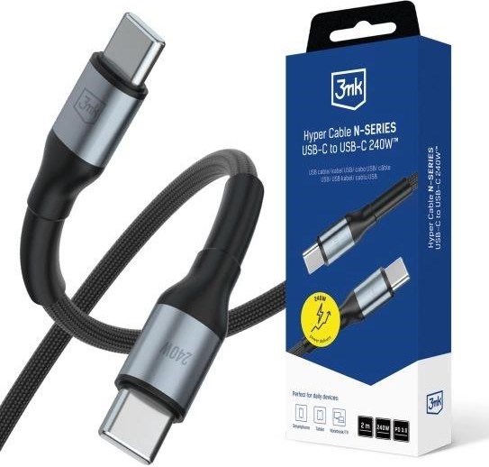 3mk kabel Hyper Cable N-SERIES C to C 2m 48V/5A 240W Black