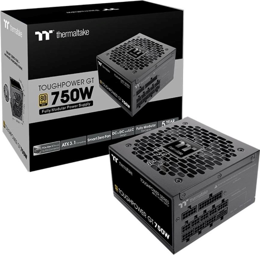 THERMALTAKE zdroj 750W Toughpower GT, 120mm, Plně modulární, 80+ Gold, černá
