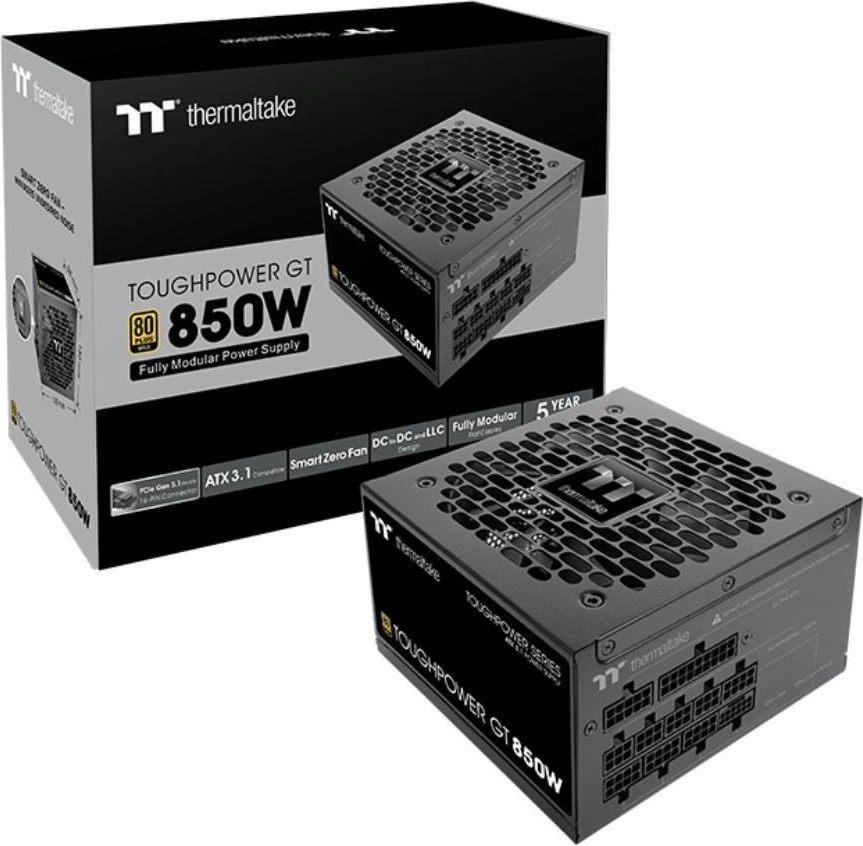 THERMALTAKE zdroj 850W Toughpower GT, 120mm, Plně modulární, 80+ Gold, černá