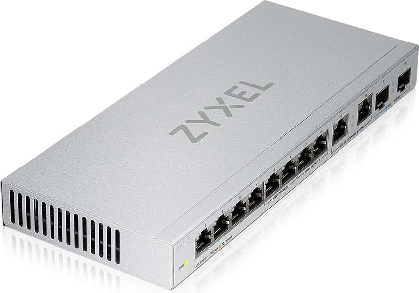 Zyxel XGS1010-12 v2, 12-Port Gigabit Unmanaged Switch with 8-Port 1G + 2-Port 2.5G + 2-Port SFP+