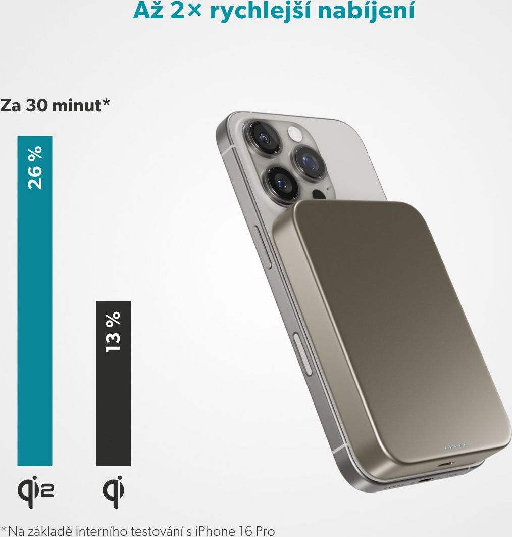 Epico Qi2 10000mAh Alu Mag+ PowerBanka EM71b-titan
