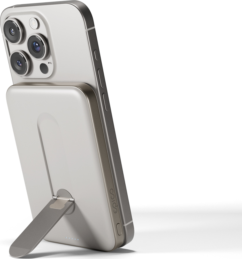 Epico Qi2 5000mAh Alu Mag+ Stand PB EM52 - titan