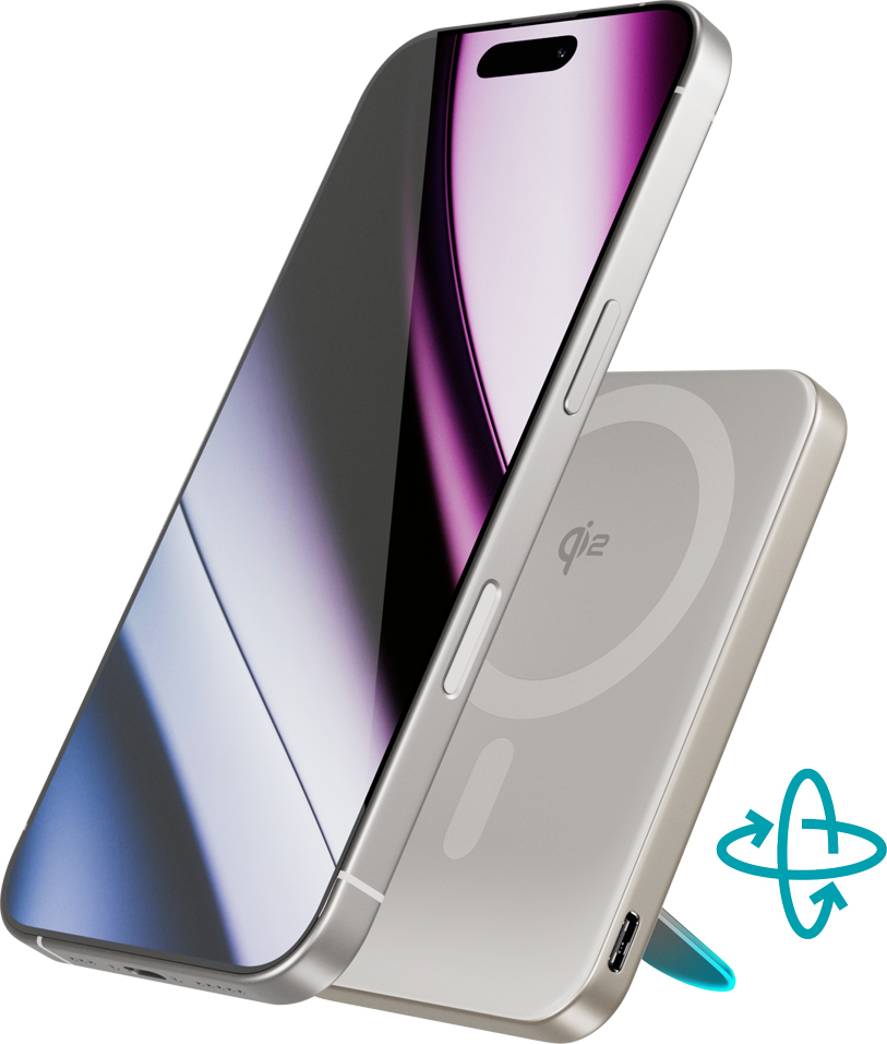 Epico Qi2 5000mAh Alu Mag+ Stand PB EM52 - titan