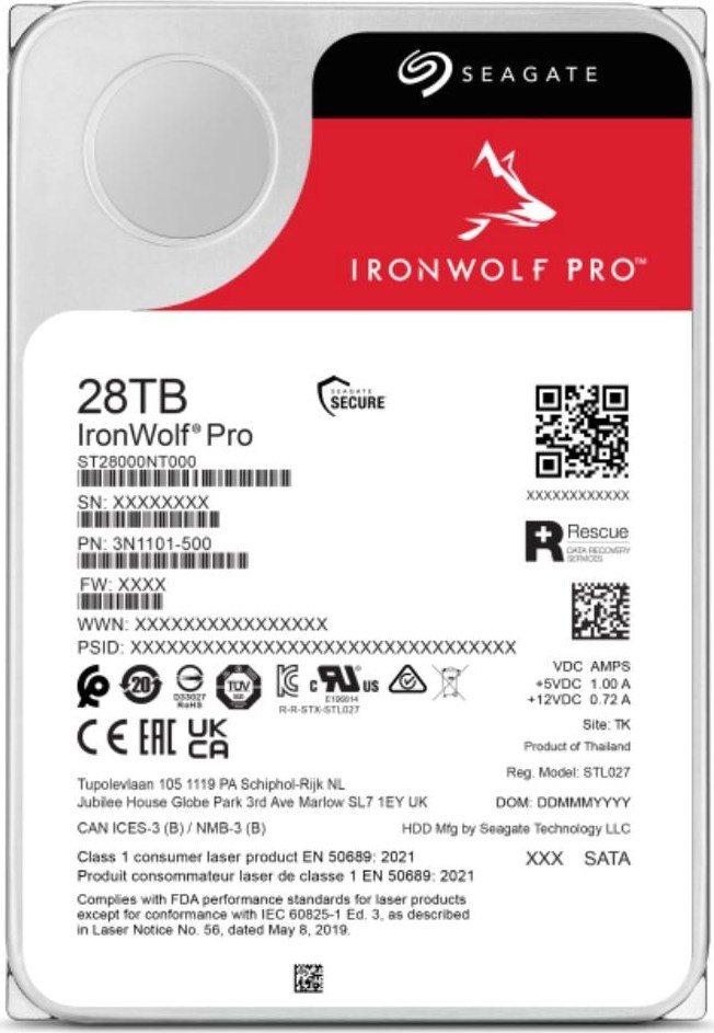 SEAGATE HDD 28TB IRONWOLF PRO (NAS), 3.5", SATAIII, 7200 RPM, Cache 512MB