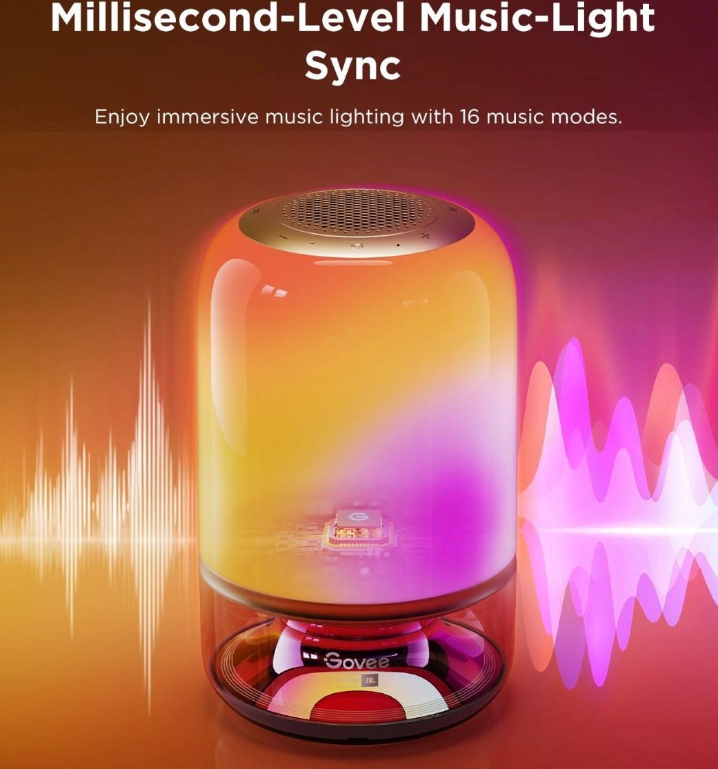 Govee Table Lamp 2 RGBW Akumulátorová lampa s reproduktorem - zvuk od JBL
