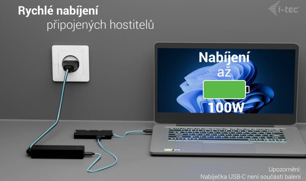 i-tec USB-C Triple 4K HDMI Video Adapter, Power Delivery 100W