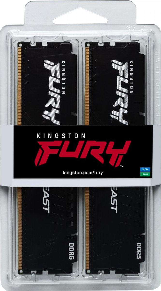 KINGSTON DIMM DDR5 64GB (Kit of 2) 6400MT/s CL32 ECC FURY Beast EXPO Černá