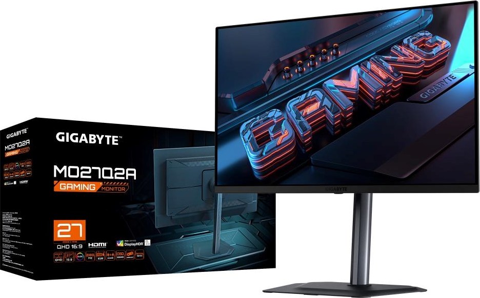 GIGABYTE LCD - 27" Gaming monitor MO27Q2A, OLED, 2560x1440 QHD, 280Hz, 1.5M:1, 250cd/m2;1000 cd/m2, 0.03ms, 2xHDMI, 1xDP