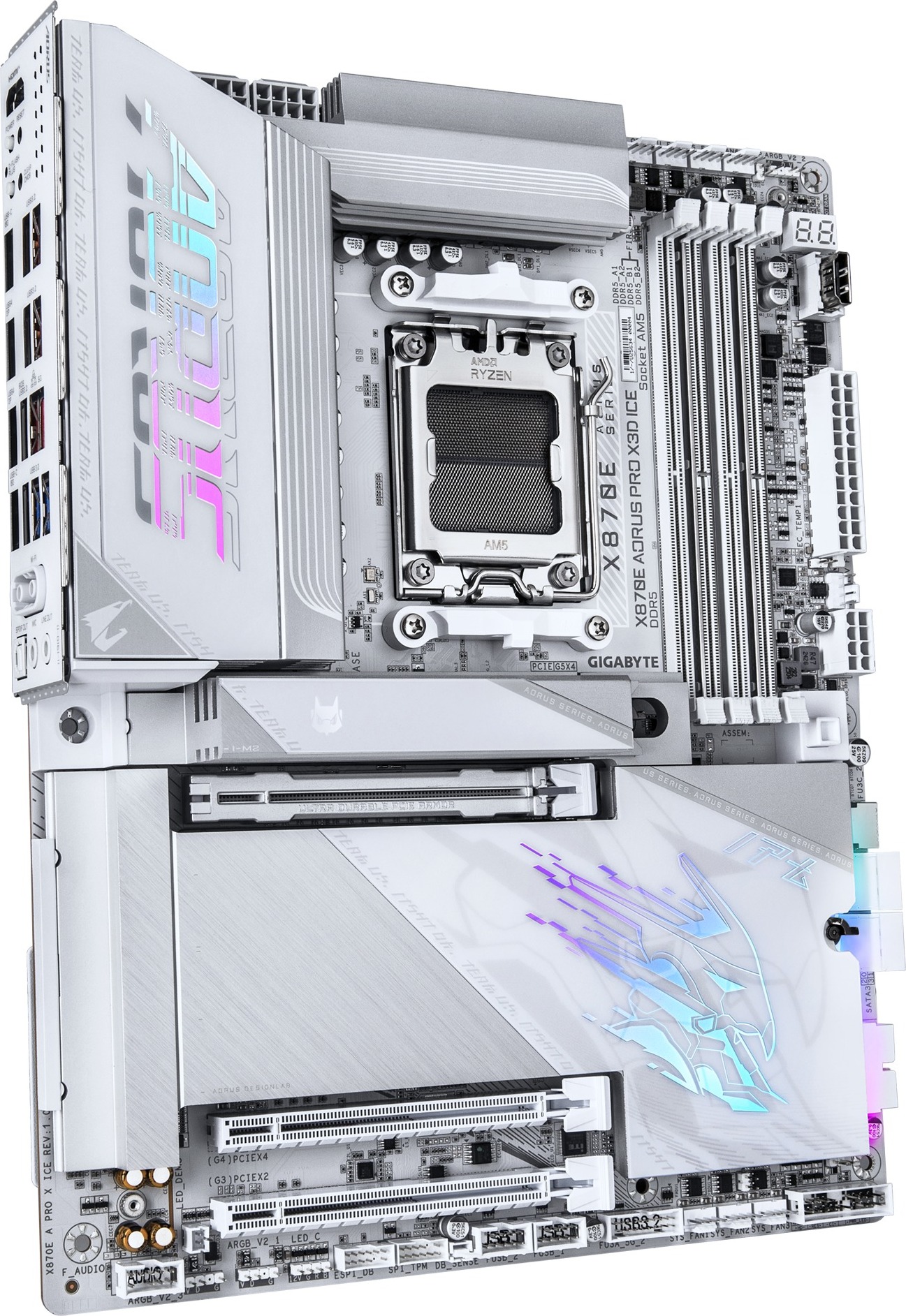 GIGABYTE MB Sc AM5 X870E A PRO X ICE, AMD X870E, 4xDDR5, 2x USB-C, 2xHDMI, ATX