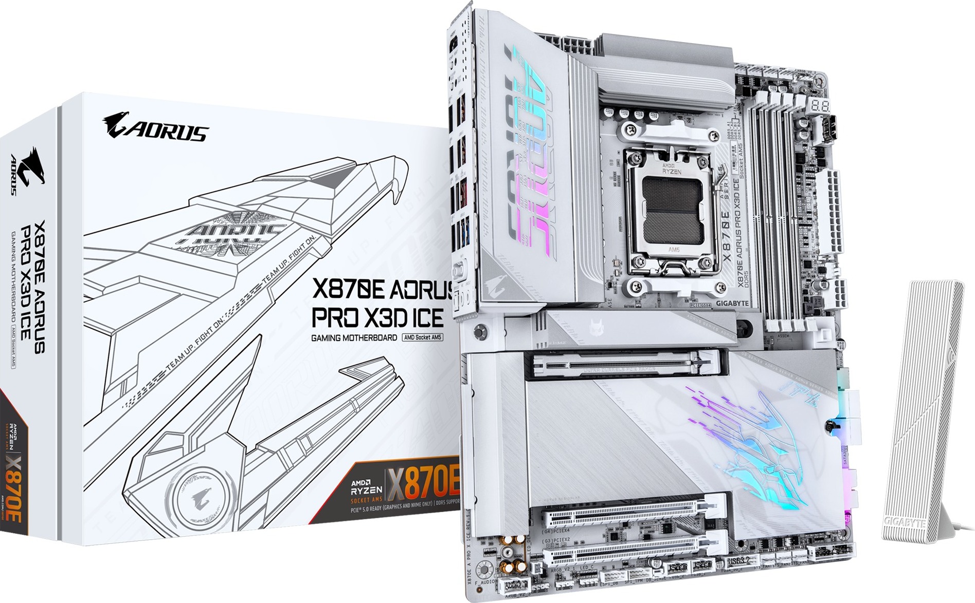 GIGABYTE MB Sc AM5 X870E A PRO X ICE, AMD X870E, 4xDDR5, 2x USB-C, 2xHDMI, ATX