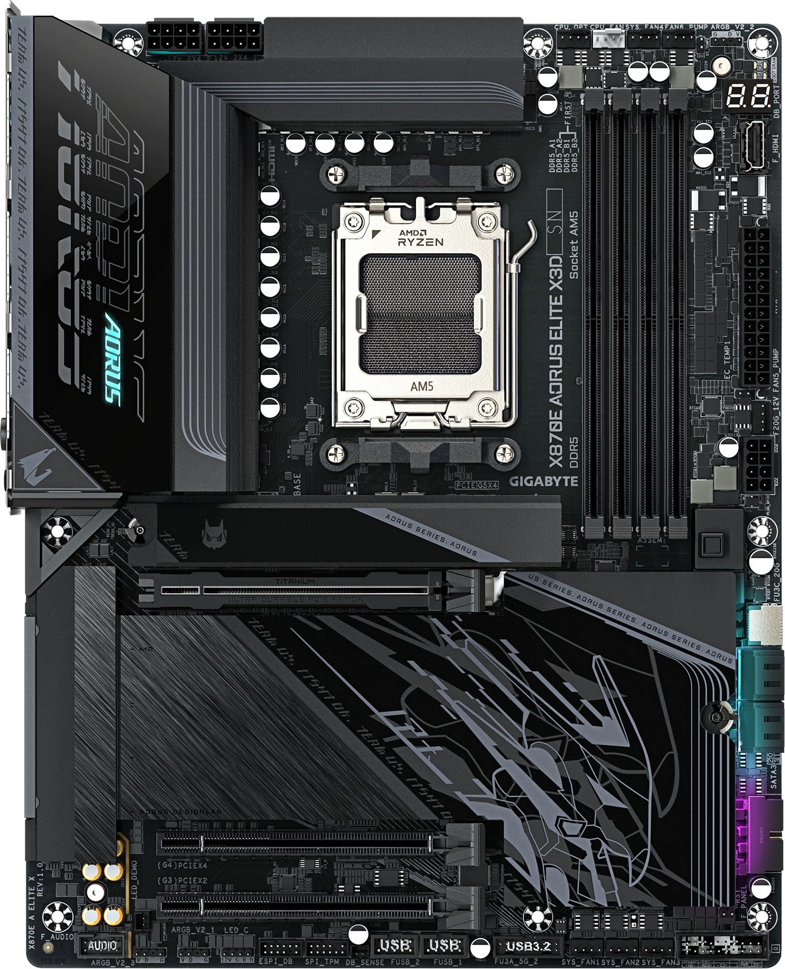 GIGABYTE MB Sc AM5 X870E A ELITE X, AMD X870E, 4xDDR5, 2xUSB-C, 2xHDMI, ATX