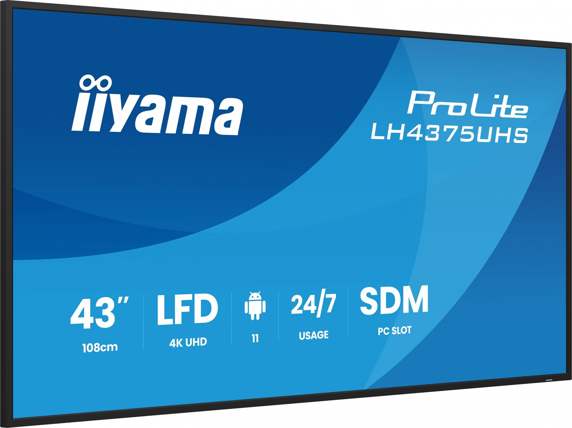43" iiyama LH4375UHS-B2AG:IPS,4K UHD,Android,24/7