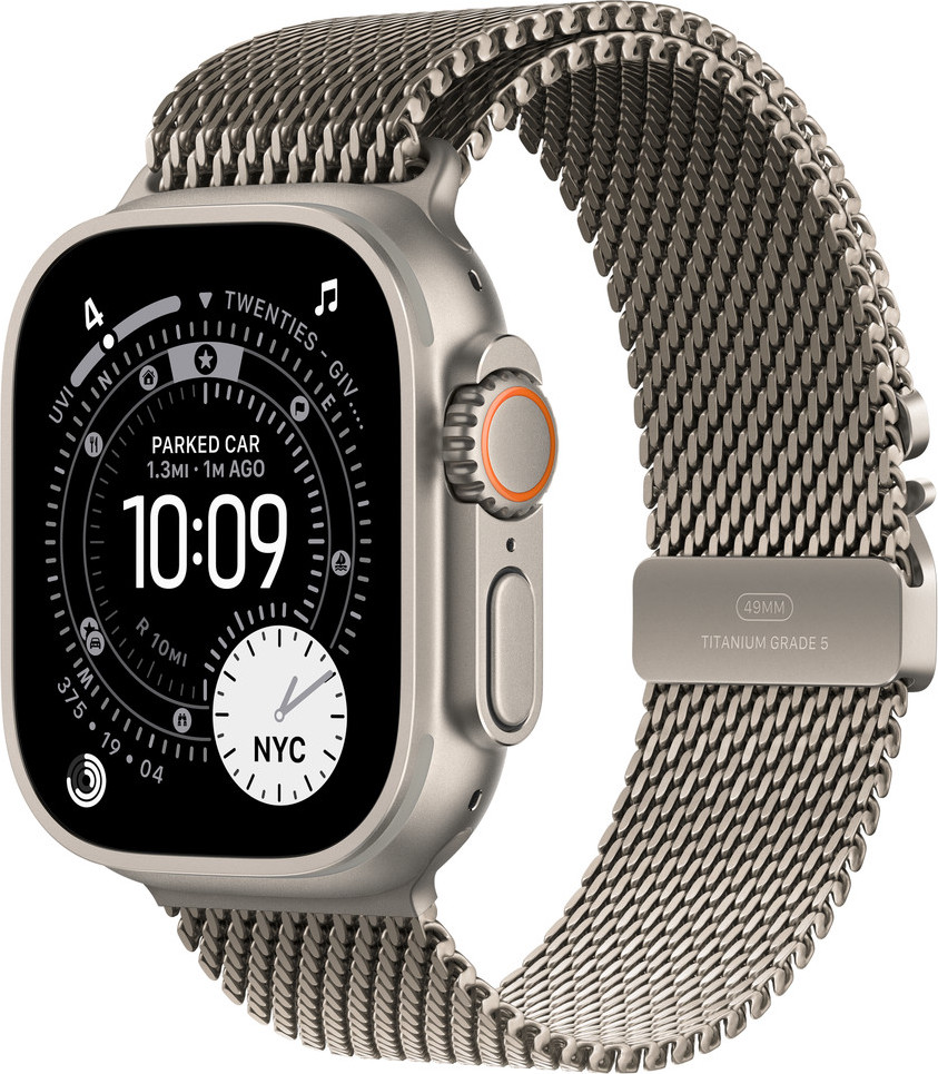 Apple Watch Acc/49/Natural Titanium Milanese Loop - M