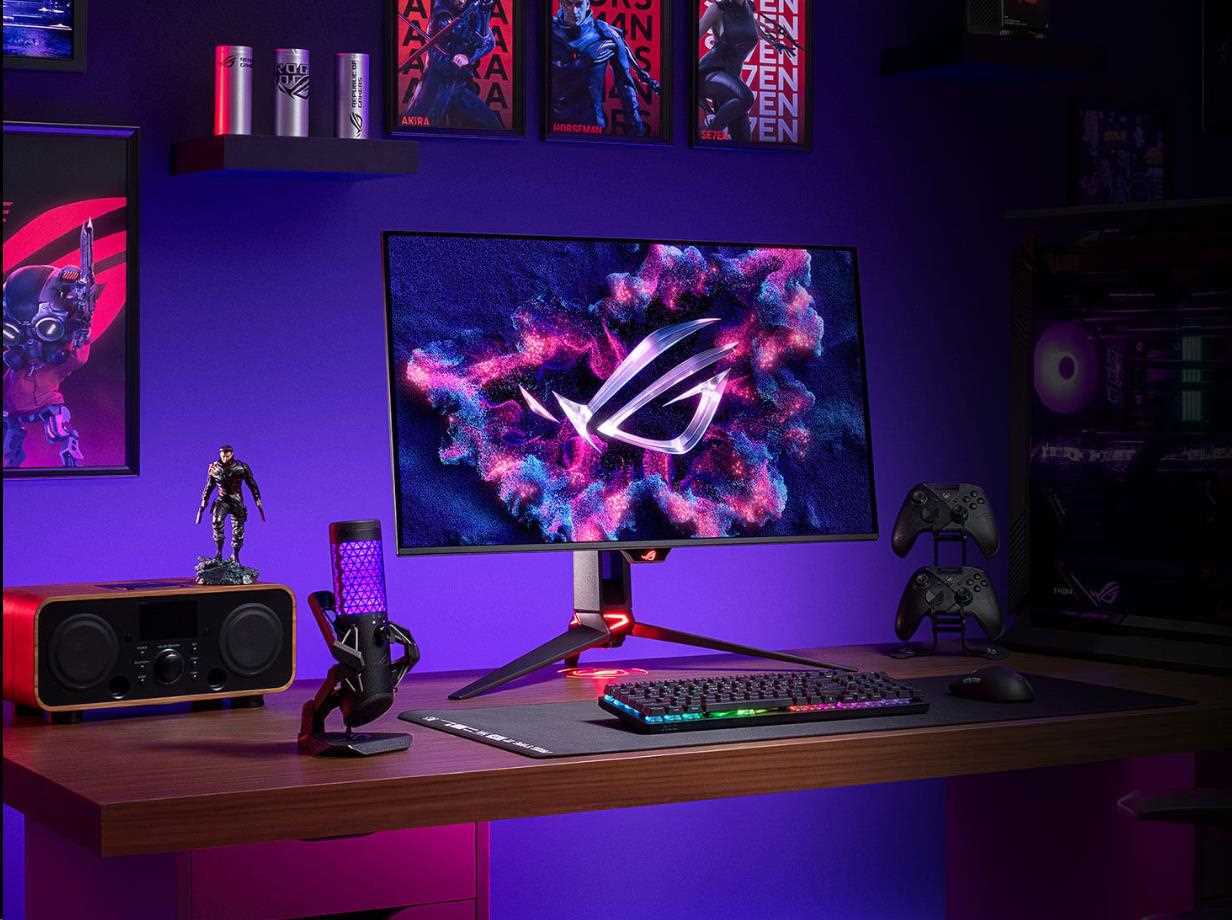 ASUS LCD ROG Swift OLED PG32UCDMR, 31.5" 3840x2160, 240Hz, 0,03ms, 178/178, DP, HDMI, USB, Audio, VESA, Black