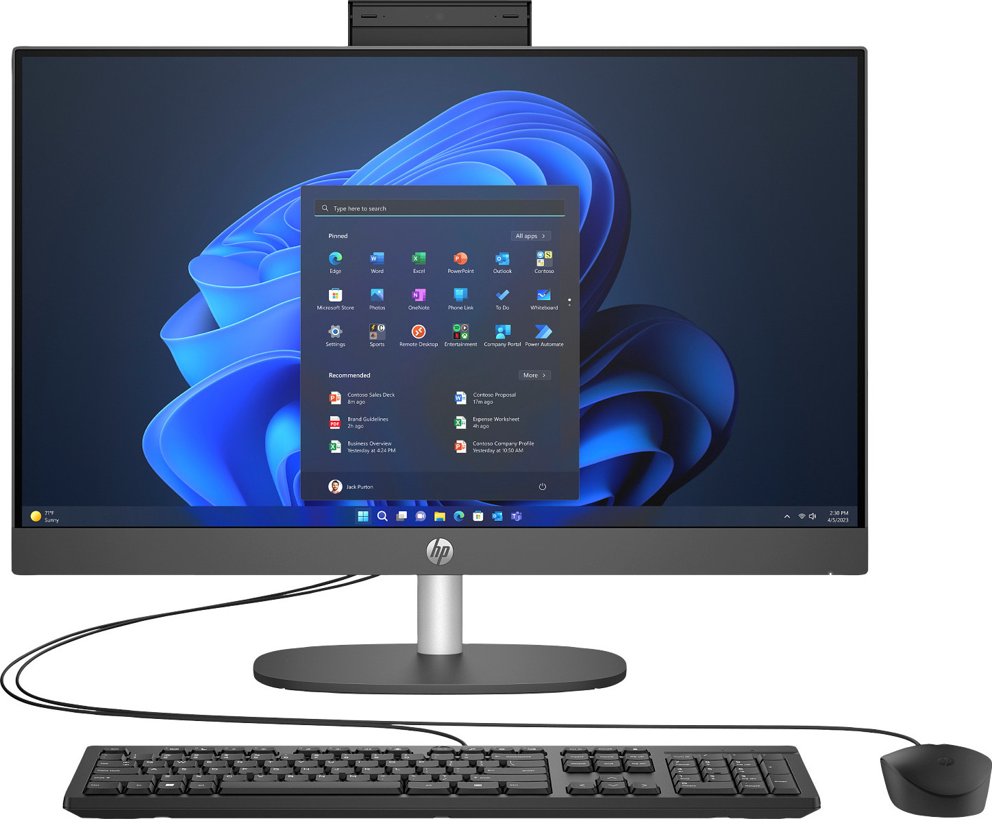 HP Inc. HP AIO ProOne 240 G10 AiO 23.8 NT i3-N300,8GB,512GB NVMe, WiFi 6 + BT,klávesnice a myš,65W externí,šedá,HDMI,Win11Pro