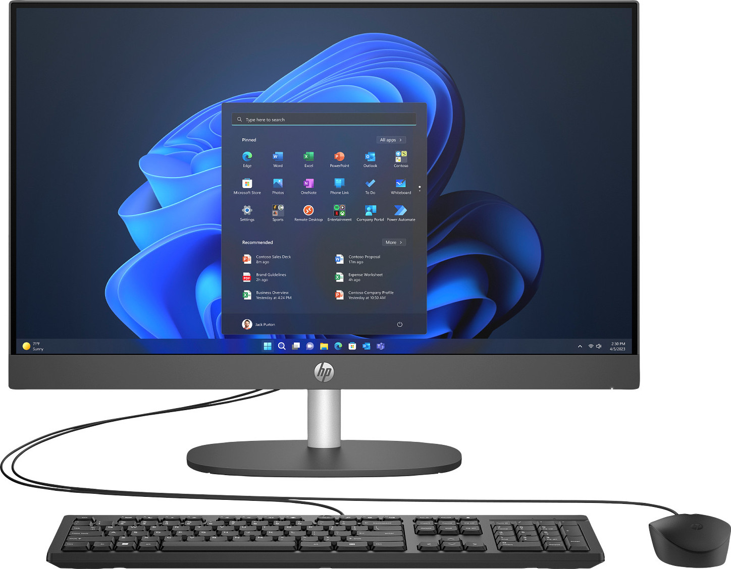 HP Inc. HP AIO ProOne 240 G10 AiO 23.8 NT i3-N300,8GB,512GB NVMe, WiFi 6 + BT,klávesnice a myš,65W externí,šedá,HDMI,Win11Pro