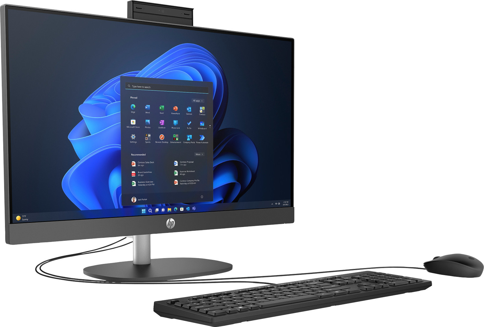 HP Inc. HP AIO ProOne 240 G10 AiO 23.8 NT i3-N300,8GB,512GB NVMe, WiFi 6 + BT,klávesnice a myš,65W externí,šedá,HDMI,Win11Pro