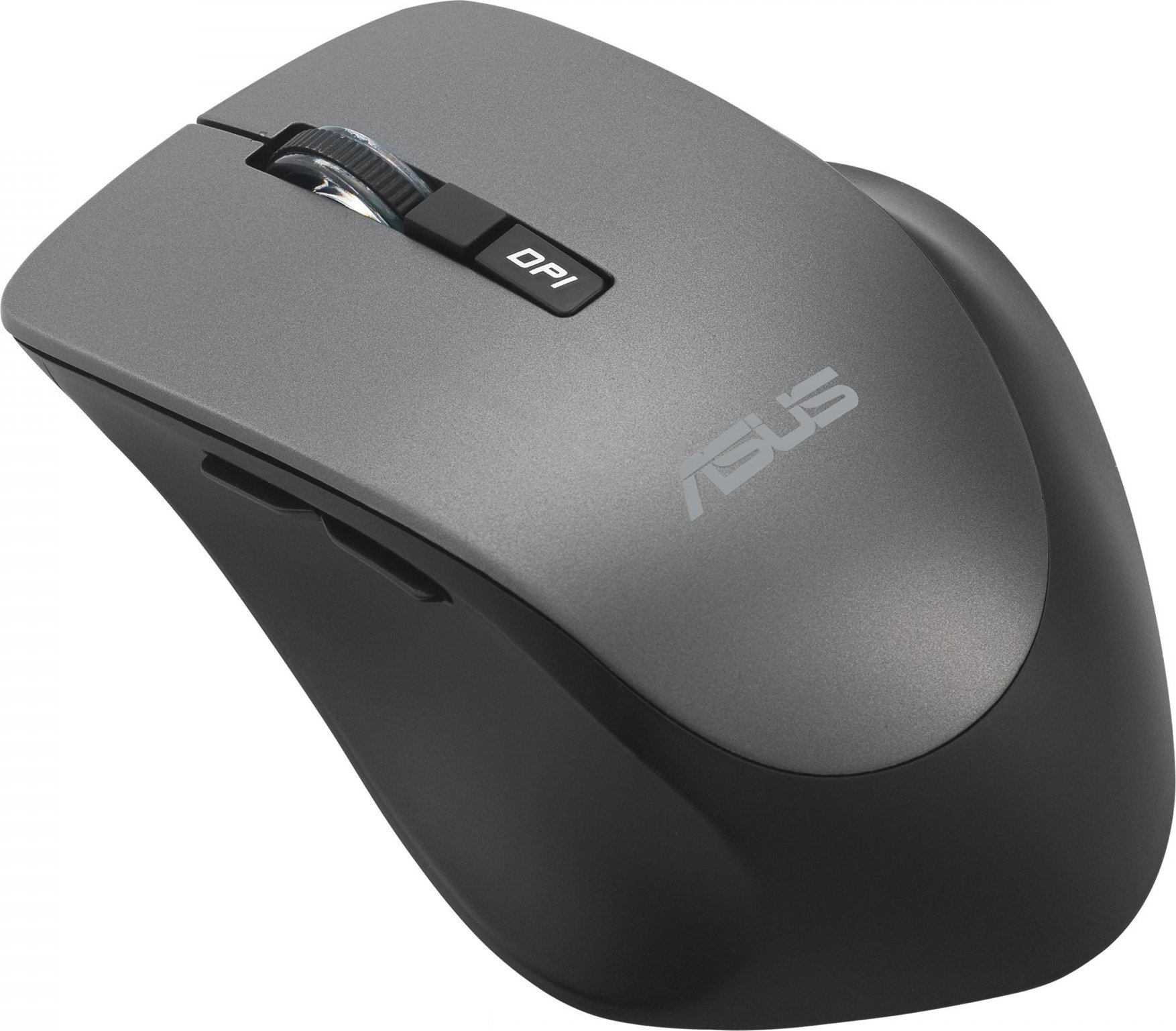 ASUS WT425/Ergonomická/Optická/Pro praváky/1 600 DPI/Bezdrátové USB/Šedá