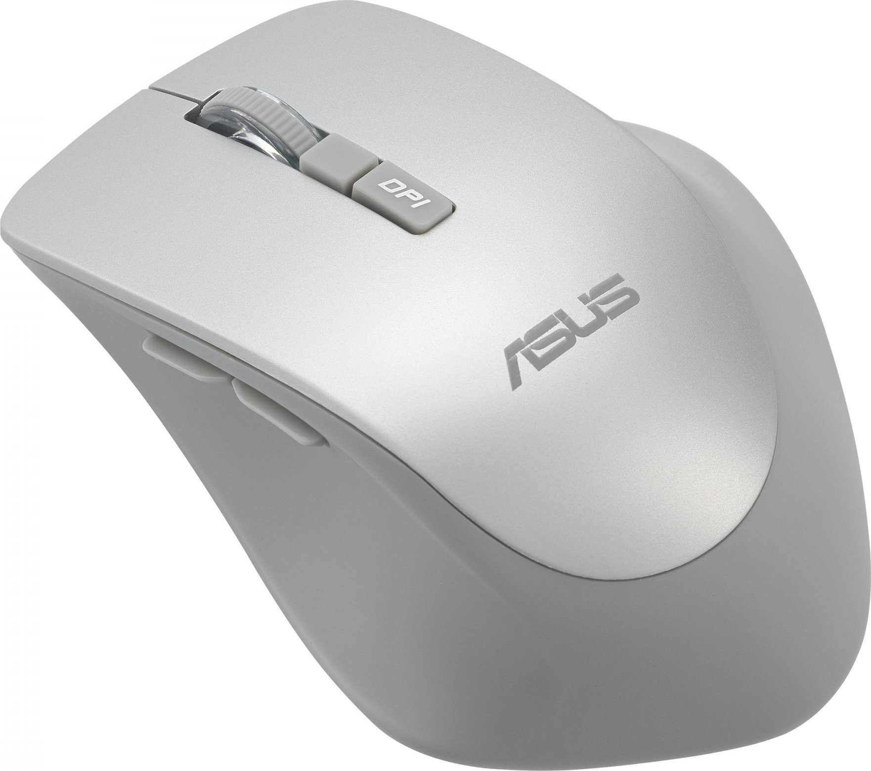 ASUS WT425/Ergonomická/Optická/Pro praváky/1 600 DPI/Bezdrátové USB/Stříbrná